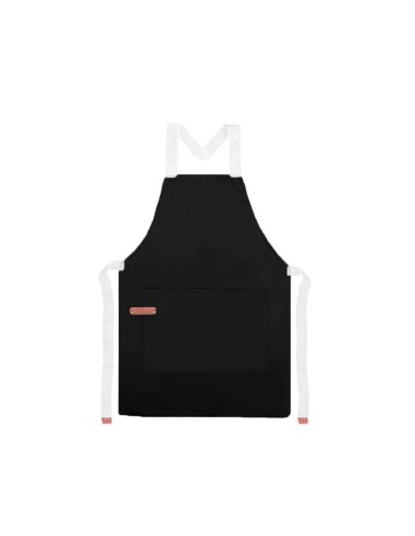Avental Preto Algodao Vegano Cafeteria Bar...