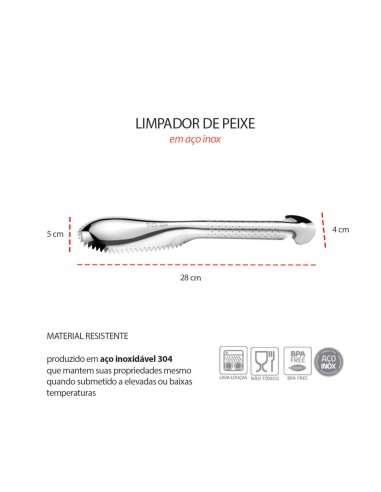 Espatula Raspador Limpador de Escamas de Peixe...