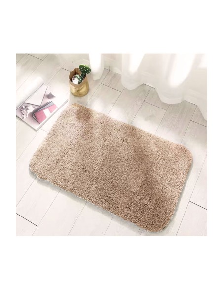 Tapete de Banheiro Retangular Antiderrapante Pequeno Bege