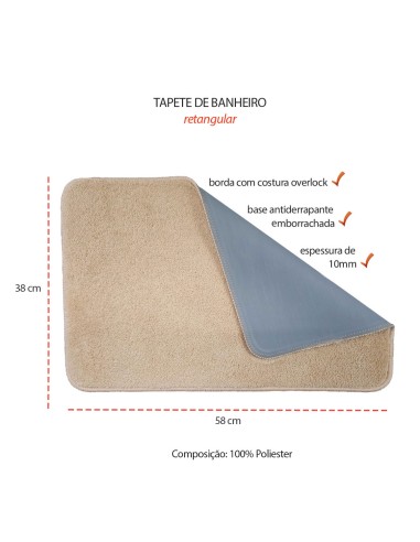 Tapete de Banheiro Retangular Antiderrapante...