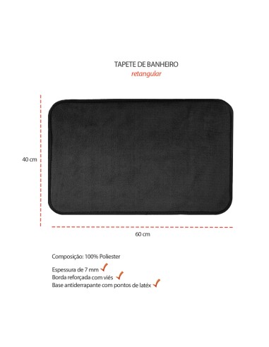 Tapete de Banheiro Preto Antiderrapante...