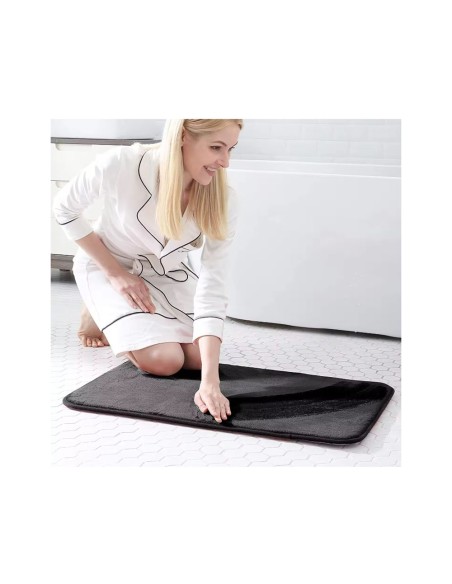 Tapete de Banheiro Preto Antiderrapante Retangular 60x40cm