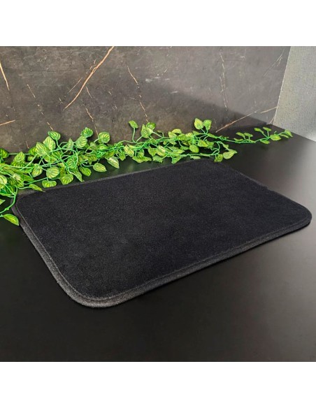 Tapete de Banheiro Preto Antiderrapante Retangular 60x40cm