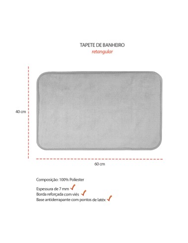 Tapete de Banheiro Cinza Antiderrapante...