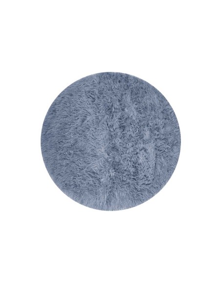 Tapete Redondo Antiderrapante Felpudo Leve Closet Quarto Azul 120cm