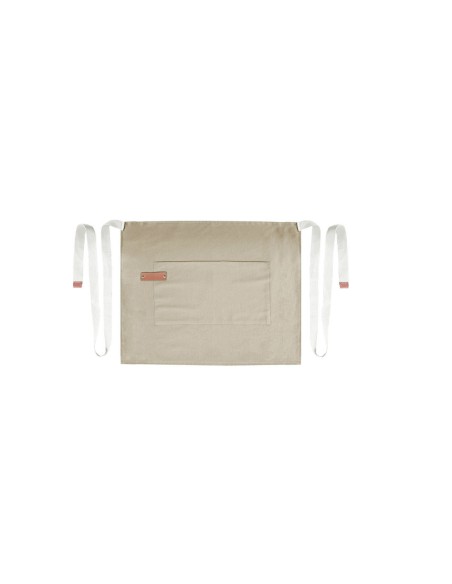 Avental de Cintura Bege Caqui Algodao Cafeteria Bar Vegano