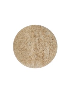 Tapete Redondo Bege Felpudo Leve Antiderrapante Closet 120cm