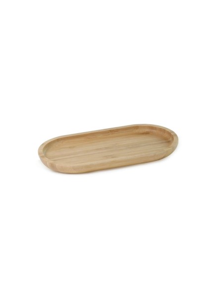 Bandeja de Bambu Prato Oval Petisqueira Servir Decorar 24cm