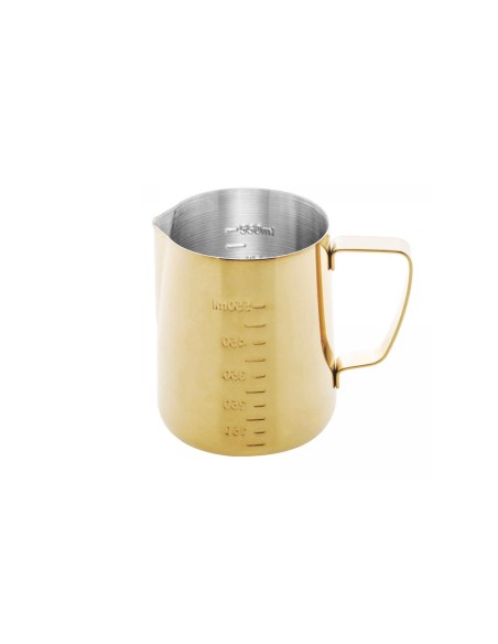 Leiteira Chaleira Bule Dourado Inox Medidor Cafeteria 600ml