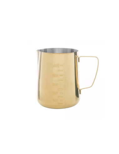 Leiteira Chaleira Bule Dourado Inox Medidor Cafeteria 600ml