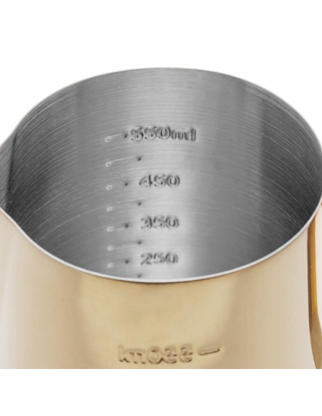 Leiteira Chaleira Bule Dourado Inox Medidor Cafeteria 600ml