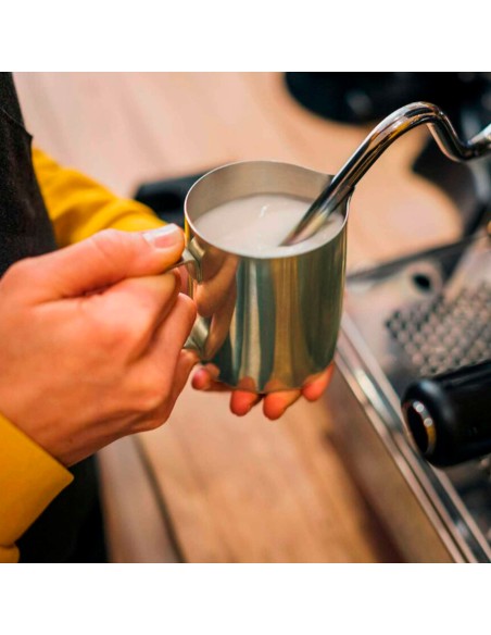 Leiteira Chaleira Bule Dourado Inox Medidor Cafeteria 600ml