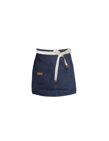 Avental de Cintura Jeans Azul Algodao Cafeteria Bar Vegano