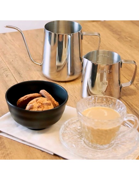 Bule Bico de Pato Chaleira Leiteira Inox Bar Cafeteria 600ml