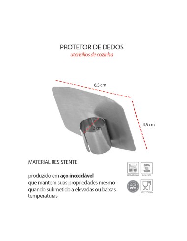 Protetor de Dedos Cortar Legumes Frutas Carne...