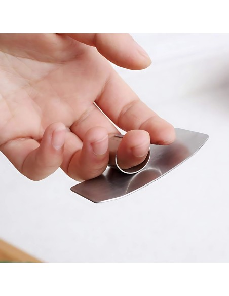 Protetor de Dedos Cortar Legumes Frutas Carne Inox 6,5cm