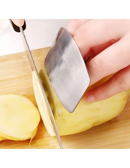 Protetor de Dedos Cortar Legumes Frutas Carne Inox 6,5cm