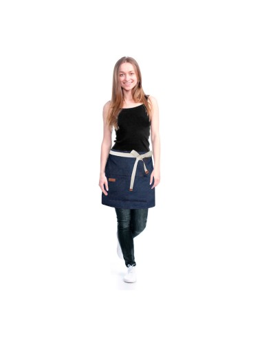 Avental de Cintura Jeans Azul Algodao Cafeteria...