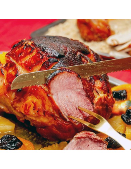 Garfo Dourado Trinchante Assado Positano Utensilios Aço Inox