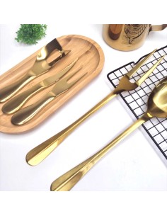 Garfo Dourado Trinchante Assado Positano Utensilios Aço Inox 2