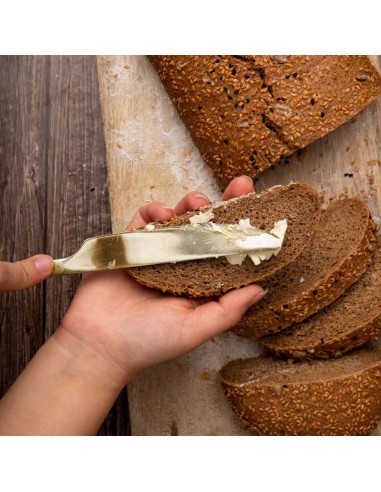 Faca Dourada Carne Assados Utensilios Aço Inox...