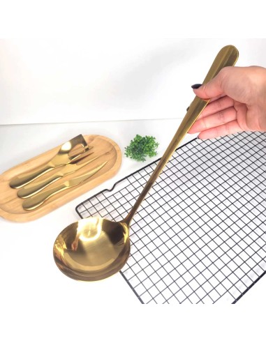 Concha Dourada Buffet Utensilios Aço Inox...