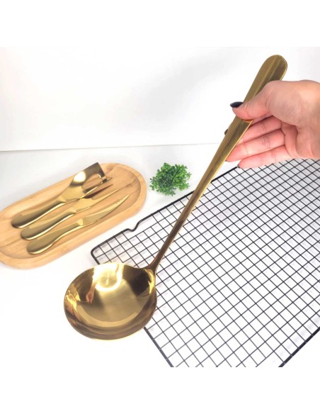 Concha Dourada Buffet Utensilios Aço Inox Positano 32cm