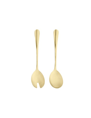 Colher e Garfo Jogo Salada Aço Inox Dourado Positano 2un