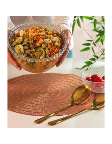 Colher e Garfo Jogo Salada Aço Inox Dourado Positano 2un