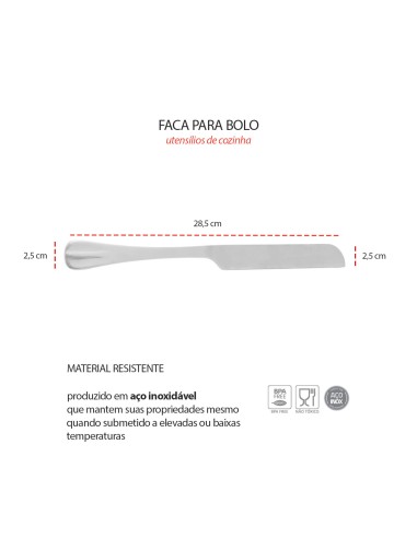 Faca para Bolo Aço Inox Utensilios Positano...