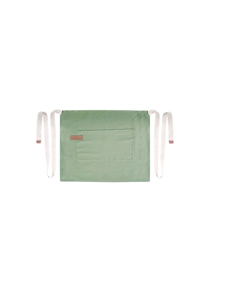 Avental de Cintura Verde Matte Algodao Cafeteria Bar Vegano
