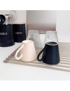 Escorredor Multiuso Esteira de Pia Dobravel Inox e Silicone 2