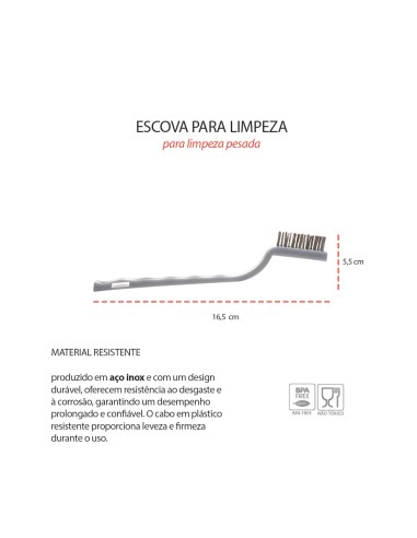 Escovinhas de Limpeza Pesada Aço Inox Nylon...