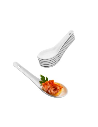 Colher Finger Food Porcelana Branca Buffet...