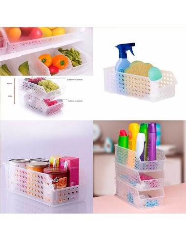 Cesta Empilhavel Plastico Cesto Organizador...