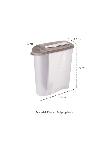 Porta Sabão em Po Tampa Dosador Cinza Lavanderia 1kg