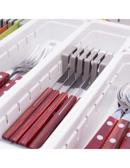 Organizador de Gaveta Porta Faca Talheres Antiderrapante