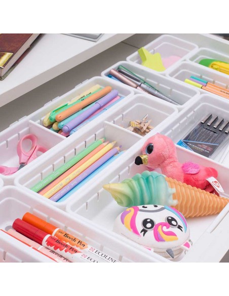 Organizador de Gaveta Branco Antiderrapante Porta Talheres