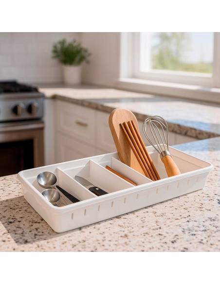 Organizador de Gaveta Porta Talheres Antiderrapante e Divisorias 1un