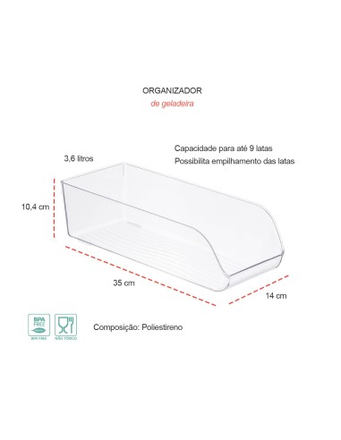 Organizador Geladeira Porta Latas Multiuso...