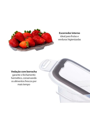 Pote Hermetico Porta Frios Trava Plastico BPA...