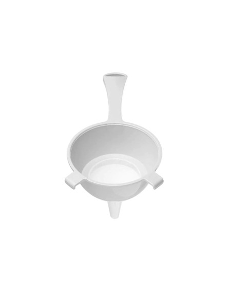 Peneira com Funil Encaixavel Cozinha Plastico Branco Grande