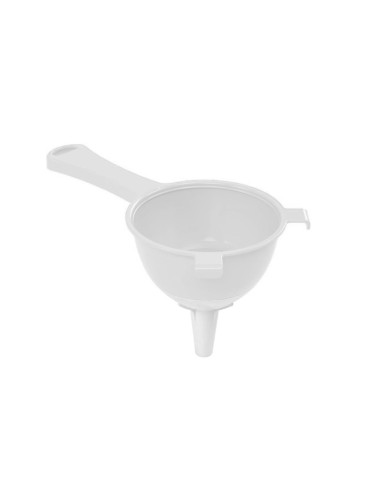 Peneira com Funil Encaixavel Cozinha Plastico Branco Grande