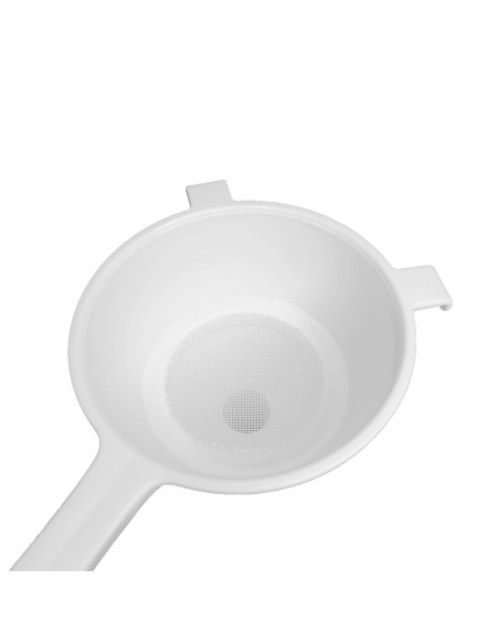 Peneira com Funil Encaixavel Cozinha Plastico Branco Grande