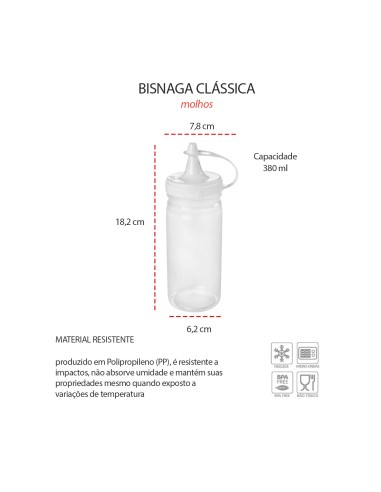 Bisnaga Transparente Tubo Molho Bico Fino...