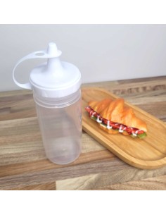 Bisnaga Transparente Tubo Molho Bico Fino Plastico 380ml 2