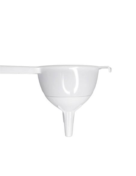 Peneira com Funil Encaixavel Cozinha Plastico Branco Pequeno