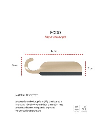 Rodinho de Pia Box Banheiro Janelas Mini Rodo Bege