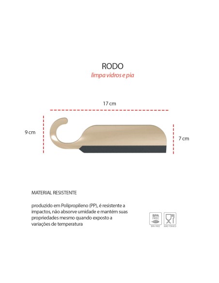 Rodinho de Pia Box Banheiro Janelas Mini Rodo Bege