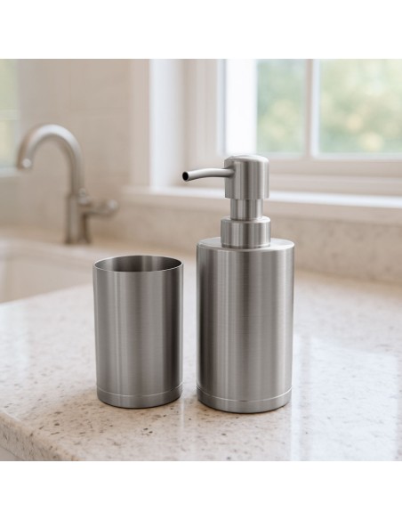 Porta Sabonete Liquido Dispenser  Alcool Gel Aço Inox 280ml